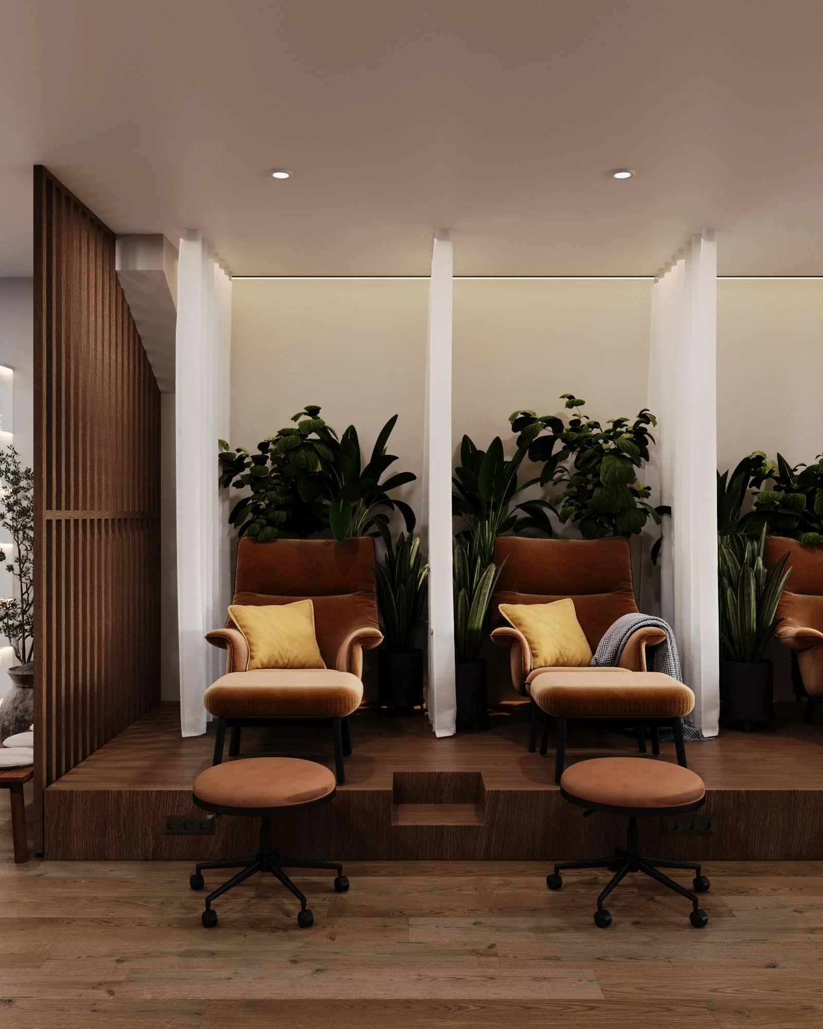 Quiet lounge seating inside Sanctuary
